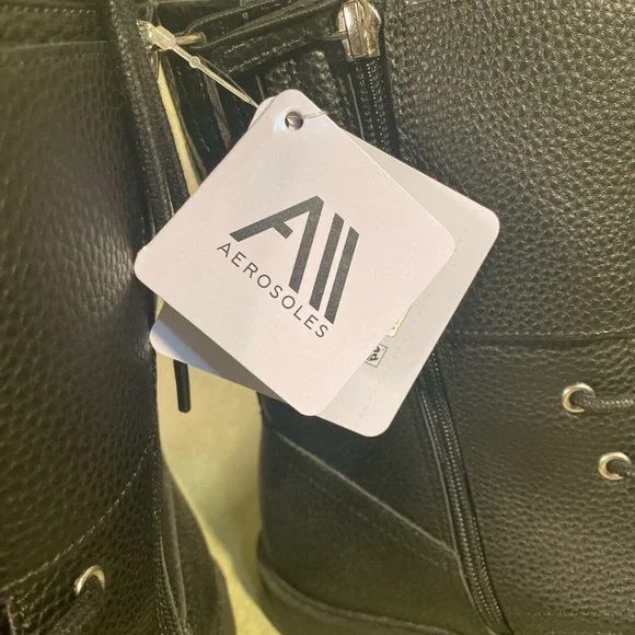 AEROSOLES Black Combat & Moto Boots - Picture 4 of 9